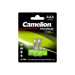 باتری نیم قلمی NH-AAA1100ARBP2 شارژی  1100 میلی آمپر بسته دو عددی CAMELION